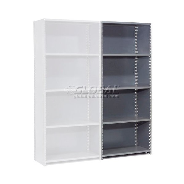Global Industrial 5 Shelf, 18 Ga Closed Steel Shelving, Add On, 48inW x 30inD x 85inH, Gray 236830 - main